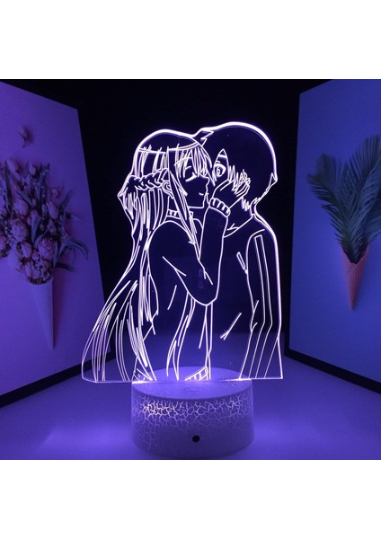Anime Sword Art Online Şekil 3D Çocuklar Için Gece Işığı, Uzaktan Kumanda ile Değişen 16 Renk, Çocuk Odası Dekoru, Şekil Manga Illusion LED Oyuncak Lamba Kız Erkek Noel Hediyeleri (Yurt Dışından)
