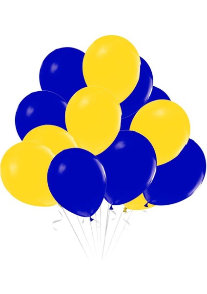 Sarı Lacivert Balon 10'lu 12”