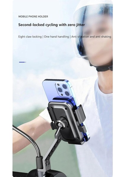 Motor Motosiklet Telefon Tutucu Ayna Montaj Tek El Kullanım Ototmatik Kilitleme fırsatları