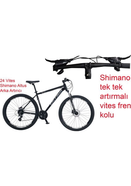 Ng Team 200-24 29hd 19 Kadro 24 Vites Hidrolik Disk Fren Dağ Bisikleti (175 Cm Üstü Boy)