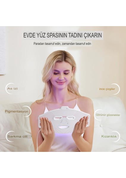 LED Yüz Maskesi Yüz Için Kırmızı Işık Terapisi , Kızılötesi Işıklı 3 Renkli LED Cilt Maskesi fiyatları