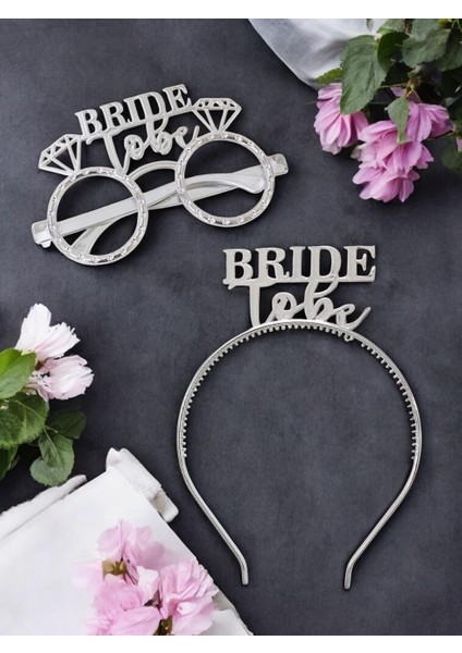 Bride To Be Taç Gözlük Set Bekarlığa Veda Parti Aksesuarı Gümüş