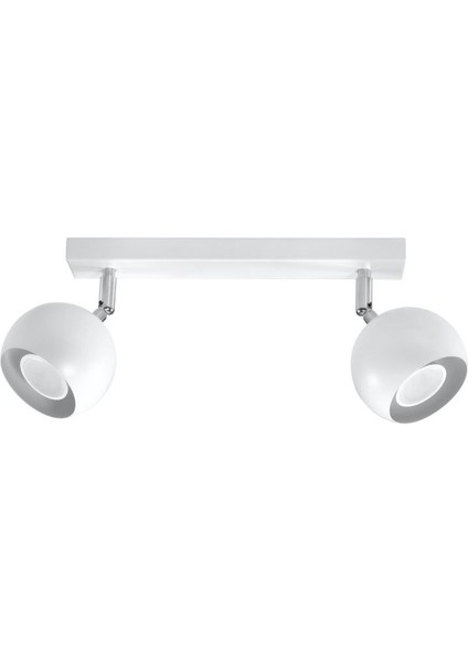 Retro Beyaz 180 Derece Hareketli Modern Spor 2 Li LED Spot Avize Beyaz Ampullü