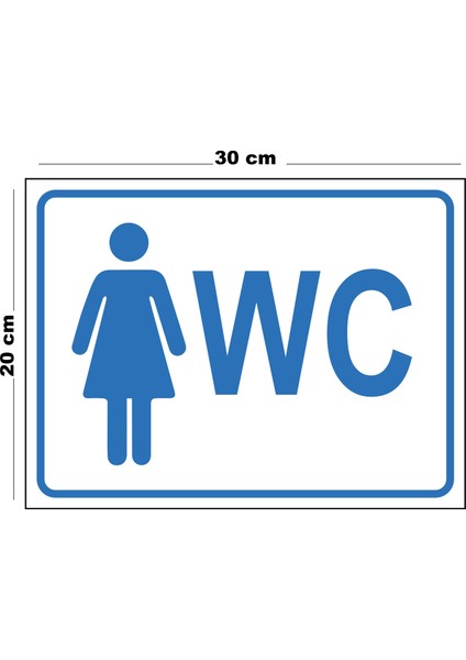 Metal Kadın Wc 20CM x 30CM A4 Büyüklüğünde Uyarı Levhası Yönlendirme Tabelası