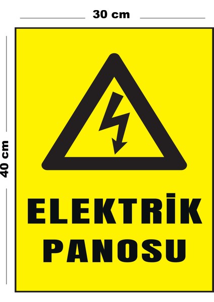 Metal Elektrik Panosu 30 cm x 40 cm A3 Büyüklüğünde Uyarı Levhası Yönlendirme Tabelası