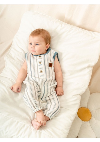 Desenli Müslin Bebek Tulum | Rahat ve Şık Tasarım | 3-24 Ay | KD53218
