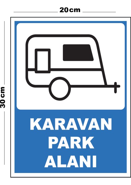 Metal Karavan Park Alanı 20CM x 30CM A4 Büyüklüğünde Uyarı Levhası Yönlendirme Tabelası