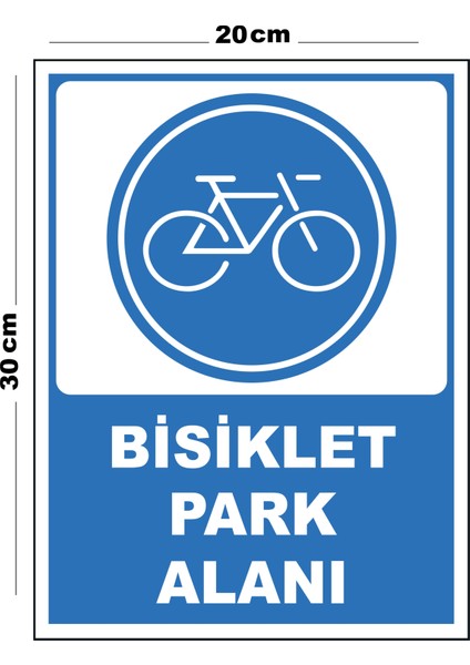 Metal Bisiklet Park Yeri 20CM x 30CM A4 Büyüklüğünde Uyarı Levhası Yönlendirme Tabelası