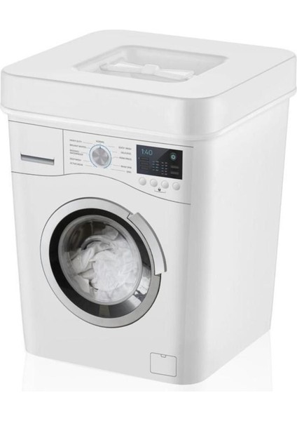Deterjan Kutusu 3.5 Litre Kapasiteli, Beyaz ve Renkliler Için Ayrı Saklama Kutusu Banyo Düzenleyici