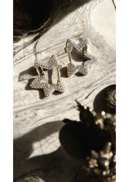 Viostar Gold Yıldız Tasarım Küpe