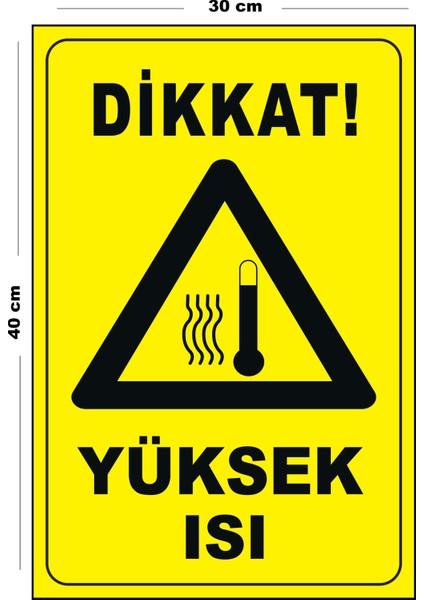 Metal Yüksek Isı 30 cm x 40 cm A3 Büyüklüğünde Uyarı Levhası Yönlendirme Tabelası