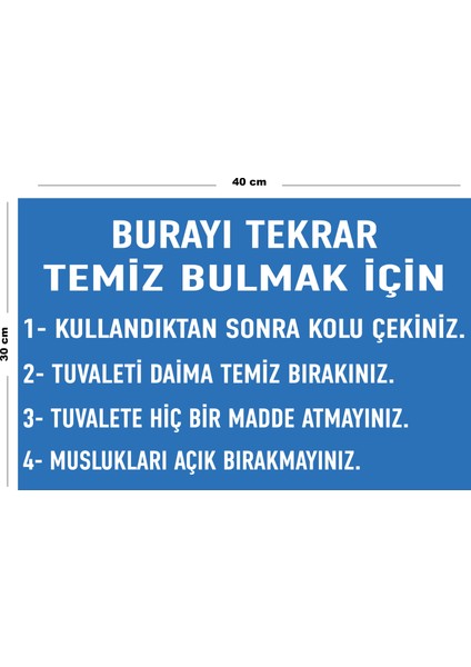 Metal Burayı Tekrar Temiz Bulmak Için 30 cm x 40 cm A3 Büyüklüğünde Uyarı Levhası Yönlendirme Tabela