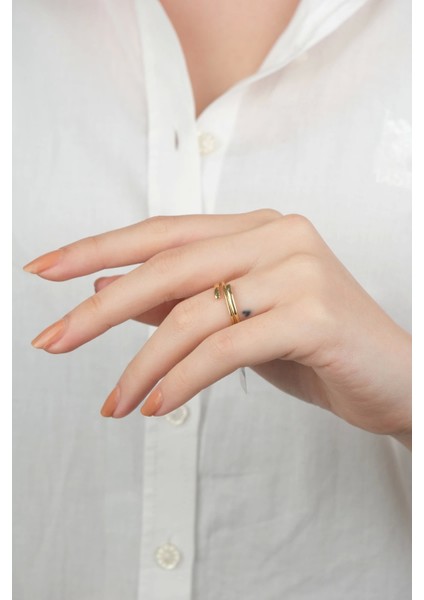 14 Ayar Altın Sade Sarmal Yüzük 883