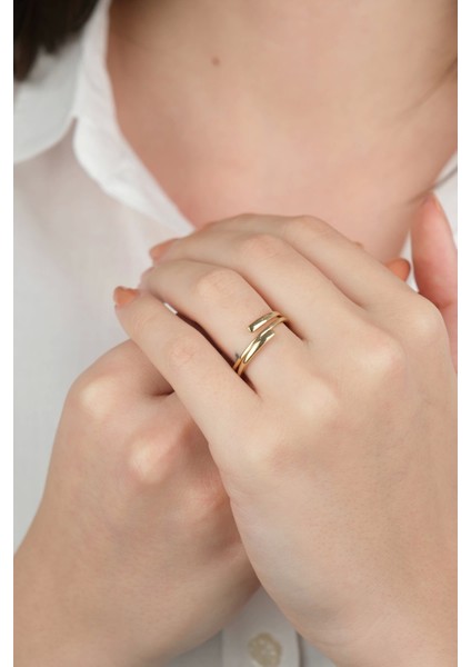 14 Ayar Altın Sade Sarmal Yüzük 883 modelleri