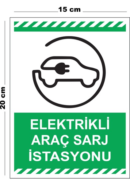 Metal Elektrikli Şarj Istasyonu 15CM x 20CM Uyarı Levhası Yönlendirme Tabelası