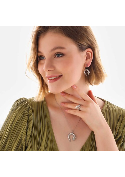 ​925 Ayar Gümüş Kaplan Figürlü Kadın Set fiyatları