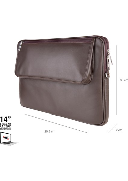 S.deri Laptop Çantası,tablet Çantası,14'' Inç,vegan,omuz ve Valiz Askılı,aksesuar ve Evrak Cepli,25.5*36*2 Cm.,kahverengi fiyatları