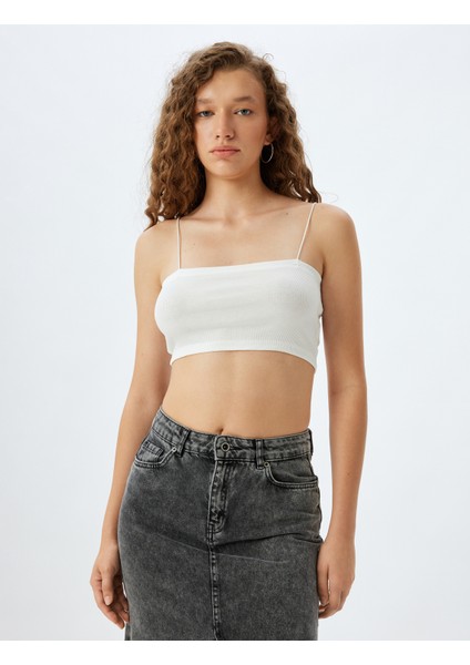 Fitilli Ip Askılı Slim Fit Crop Kadın Atlet modelleri