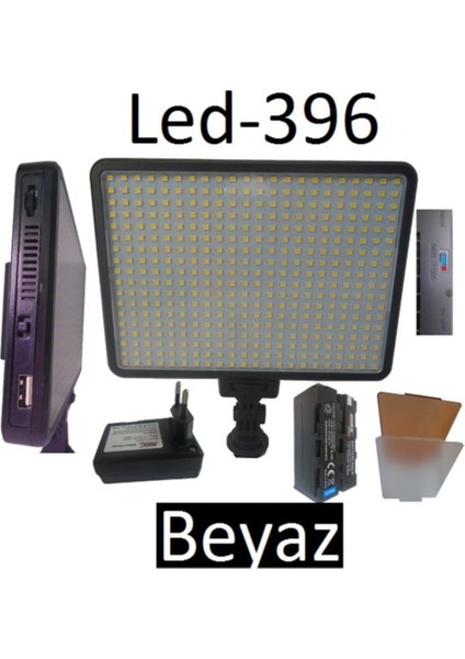 ,mc 2000 ve Diğer Profosyonel Video Kameralar Için 320A Sarı+Beyaz Işık Seti ( Şarj Aleti +770MAH Batarya )
