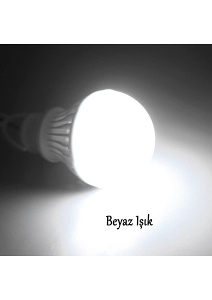 Akü Pensli 4 Metre Kablolu 12 V Tasarruflu Seyyar LED Ampul 5W Lamba Anahtarlı Aydınlatma Beyaz Işık
