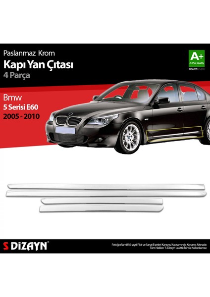 Paspasgaraji Bmw 5 Serisi E60 Krom Kapı Yan Çıtası 2005-2010