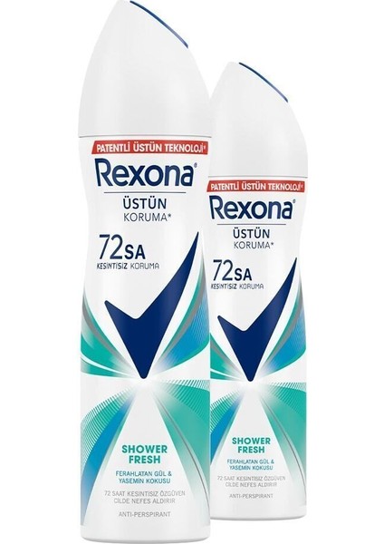 Kadın Sprey Deodorant Shower Fresh 72 Saat Kesintisiz Üstün Koruma 150 ml X2