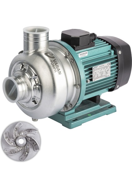 Varan Dwk 150T Açık Çarklı Paslanmaz Santrifüj Pompa 1.5 Hp / 1.1 Kw, Trifaze 380 V, 12 Mss (304)