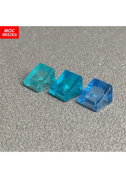 100 Adet Moc Tuğla Şeffaf Işık Mavi Eğim Tuğla 1x1 Şehir Modeli 50746 Eğitim Oyuncak Inşaat Blokları Çocuk Hediyeler (Yurt Dışından)