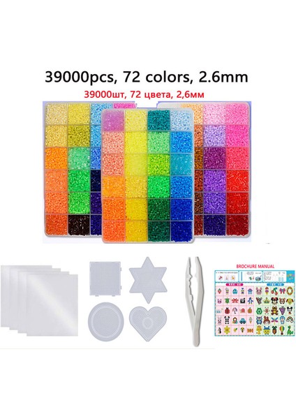 24/72 Renk Kutu Seti Hama Boncuk Oyuncak 2.6/5mm Perler Eğitici Çocuk 3D Bulmacalar Diy Oyuncaklar Sigorta Boncuk Pegboard Levhalar Ütü Kağıt (Yurt Dışından)