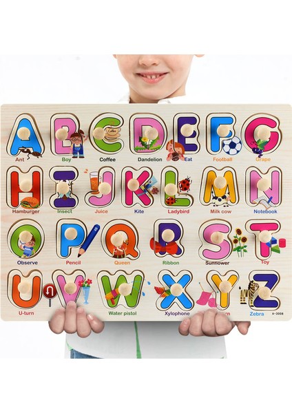 Montessori Ahşap Yapbozlar El Kapma Tahtaları Oyuncaklar Tangram Yapboz Bebek Eğitici Oyuncaklar Karikatür Araç Hayvanlar Meyve 3D Bulmacalar (Yurt Dışından)