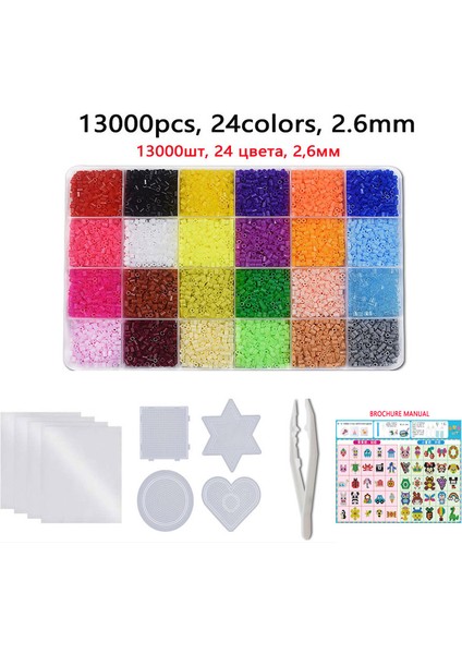 24/72 Renk Kutu Seti Hama Boncuk Oyuncak 2.6/5mm Perler Eğitici Çocuk 3D Bulmacalar Diy Oyuncaklar Sigorta Boncuk Pegboard Levhalar Ütü Kağıt (Yurt Dışından)