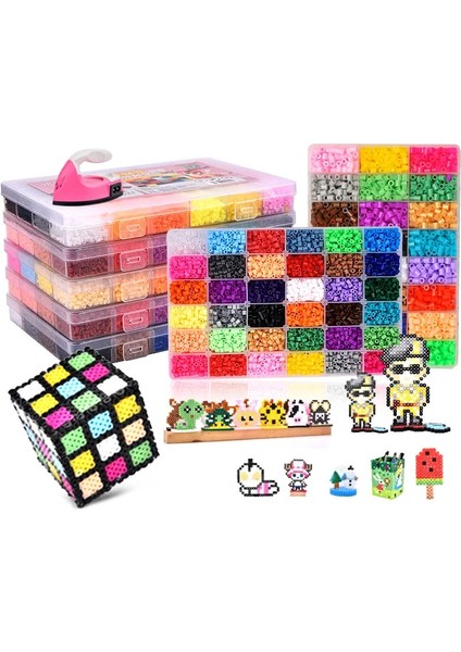 24/72 Renkler Kutu Seti Hama Boncuk Oyuncak 2.6/5mm Perler Eğitim Çocuklar 3D Bulmacalar Diy Oyuncaklar Sigorta Boncuk Pegboard Levhalar Ütü Kağıt (Yurt Dışından)