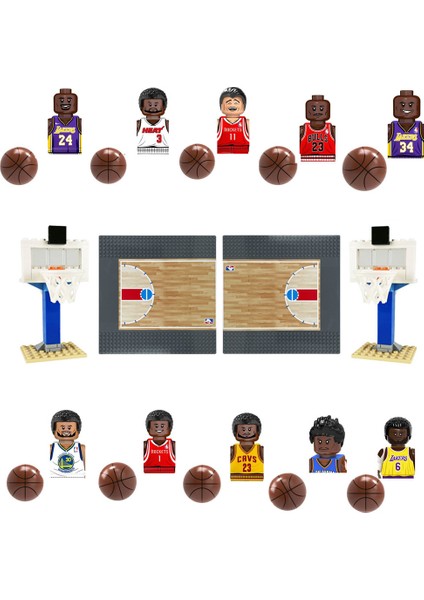 Basketbol Sahne Çocuk Küçük Parçacıklar Monte Yapı Taşları Eğitici Oyuncak Top Kral Hakim Dıy Doğum Günü Hediyesi (Yurt Dışından)