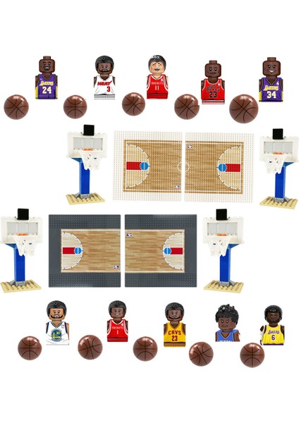 Basketbol Sahne Çocuk Küçük Parçacıklar Monte Yapı Taşları Eğitici Oyuncak Top Kral Hakim Dıy Doğum Günü Hediyesi (Yurt Dışından)