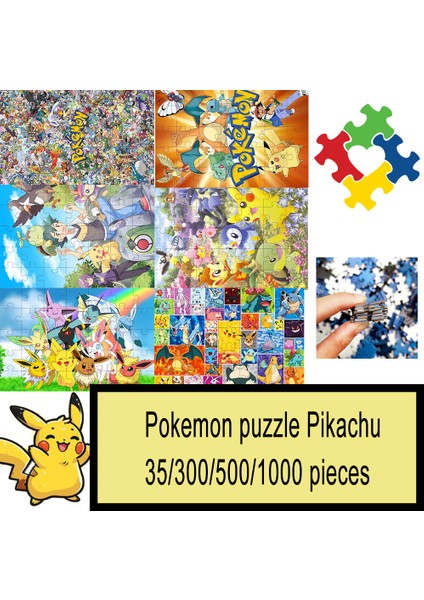 Pokemon Yap-Boz Pikachu 108/200/300/500/1000 Adet Ahşap Tek Parça Bulmacalar Yetişkinler Için Çocuk Eğitici Oyuncaklar Hediyeler (Yurt Dışından)