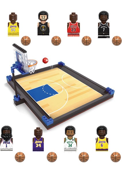 Basketbol Sahne Çocuk Küçük Parçacıklar Monte Yapı Taşları Eğitici Oyuncak Top Kral Hakim Dıy Doğum Günü Hediyesi (Yurt Dışından)