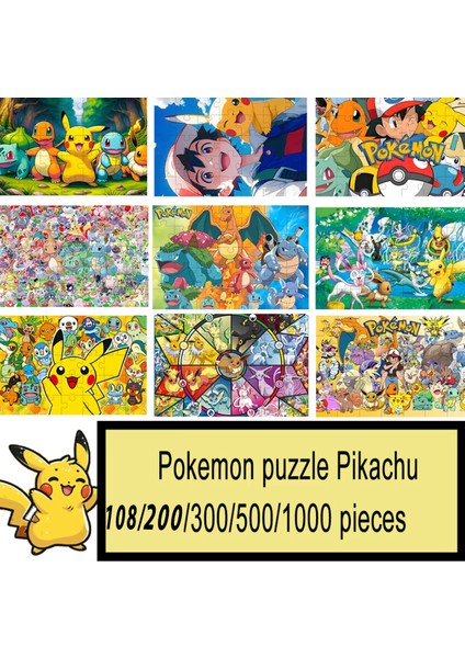 Pokemon Yap-Boz Pikachu 108/200/300/500/1000 Adet Ahşap Tek Parça Bulmacalar Yetişkinler Için Çocuk Eğitici Oyuncaklar Hediyeler (Yurt Dışından)
