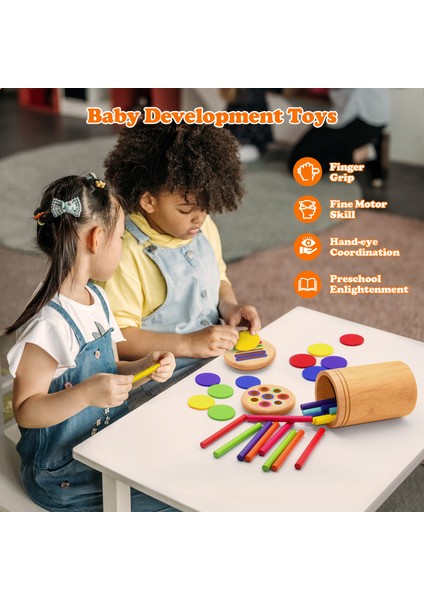 Klip Ahşap Boncuk Test Tüpü Oyuncak Renk Ayırma Oyunu Boncuk Sayma Ince Motor Becerisi Montessori Oyuncaklar Çocuklar Için Çocuklar Için Hediye (Yurt Dışından) fırsatları