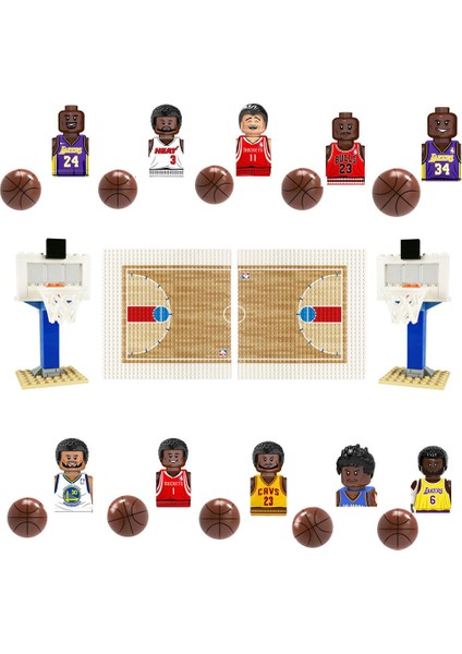 Basketbol Sahne Çocuk Küçük Parçacıklar Monte Yapı Taşları Eğitici Oyuncak Top Kral Hakim Dıy Doğum Günü Hediyesi (Yurt Dışından)