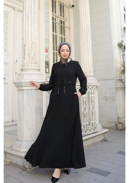 Allerli Kiloş Bağcıklı Ferace - 9041