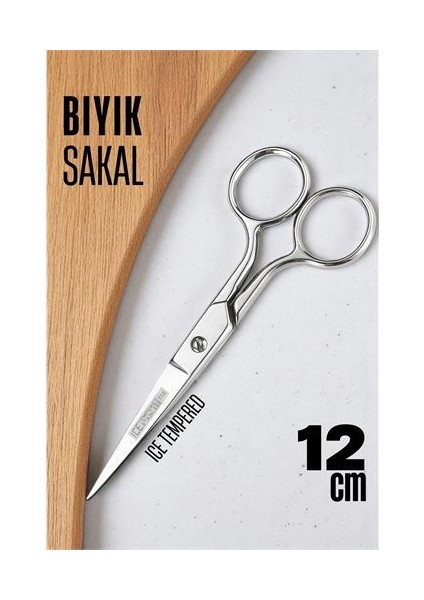 Tempered 702 Bıyık Makası - Bıyık Sakal Düzeltme Makası Kuaför Makası 12 cm
