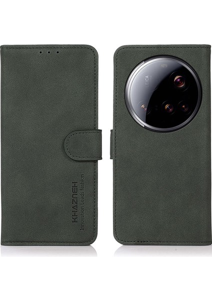 Khazneh Xiaomi 15 Ultra Kılıf Pu Deri Cüzdan Standlı Telefon Kapağı-Yeşil (Yurt Dışından)