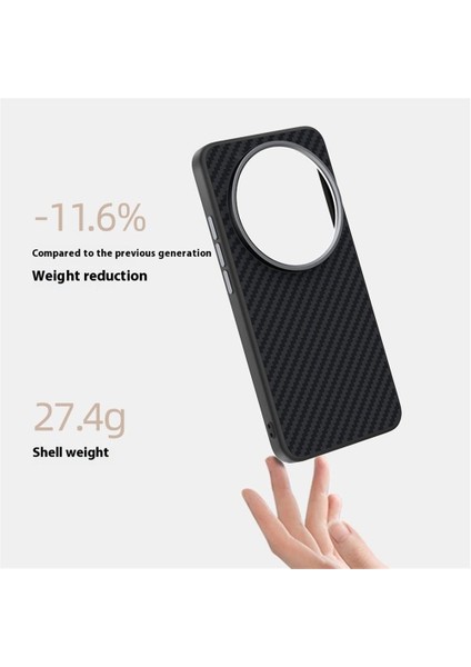 ABEEL Xiaomi 15 Ultra Kılıf MagSafe ile Uyumlu Karbon Fiber Dokulu Arka Kapak-Siyah/Mavi (Yurt Dışından) modelleri