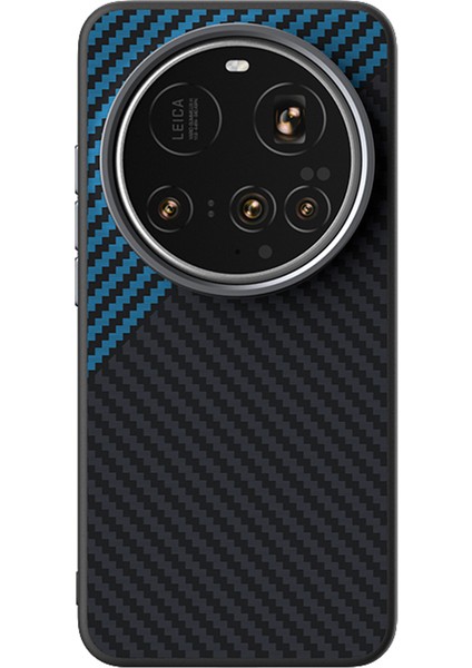 ABEEL Xiaomi 15 Ultra Kılıf MagSafe ile Uyumlu Karbon Fiber Dokulu Arka Kapak-Siyah/Mavi (Yurt Dışından) indirimleri