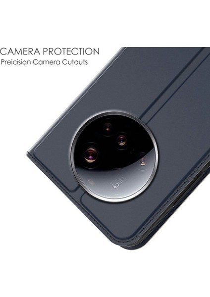 Xiaomi 15 Ultra Kılıf Pu Deri Telefon Kılıfı, Kart Tutuculu Stand-Mavi (Yurt Dışından)