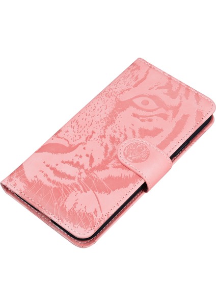 Xiaomi 15 Ultra Kılıf Tiger Baskı Deri Cüzdan Telefon Kapağı-Pembe (Yurt Dışından)