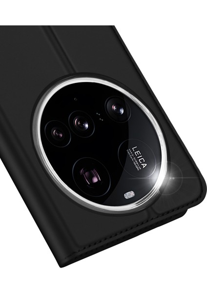 Xiaomi 15 Ultra Kılıf Dux Ducıs Skin Pro Serisi Deri Stand Kapağı Kart Sahibinin-Siyah (Yurt Dışından) modelleri