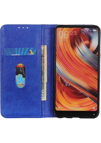 Xiaomi 15 Ultra Standlı Kılıf Için Bölünmüş Deri Litchi Doku Cüzdan Telefon Kapağı-Mavi (Yurt Dışından)