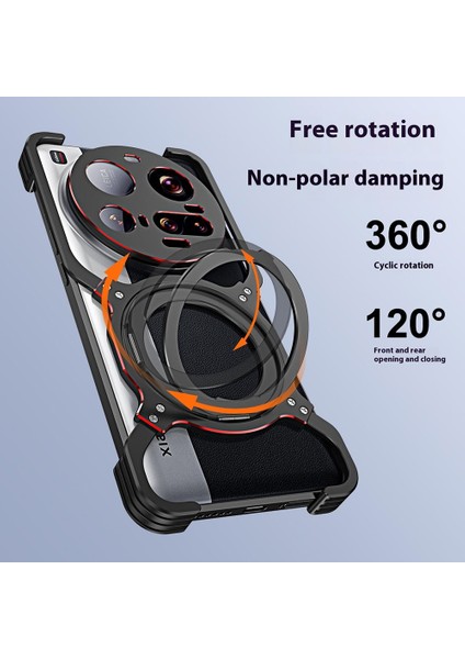 Xiaomi 15 Ultra Kılıf Kickstand Metal Tampon Manyetik Telefon Kapağı-Siyah/gümüş (Yurt Dışından)