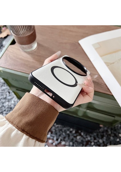 Xiaomi 15 Ultra Kılıf Için Düşmeyi Önleyici Pu Deri + Magsafe-Siyah ile Uyumlu Tpu Kapak (Yurt Dışından)